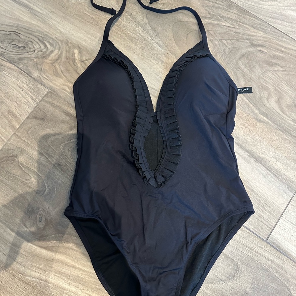 Kenneth Cole Black One-Piece Swimsuit S